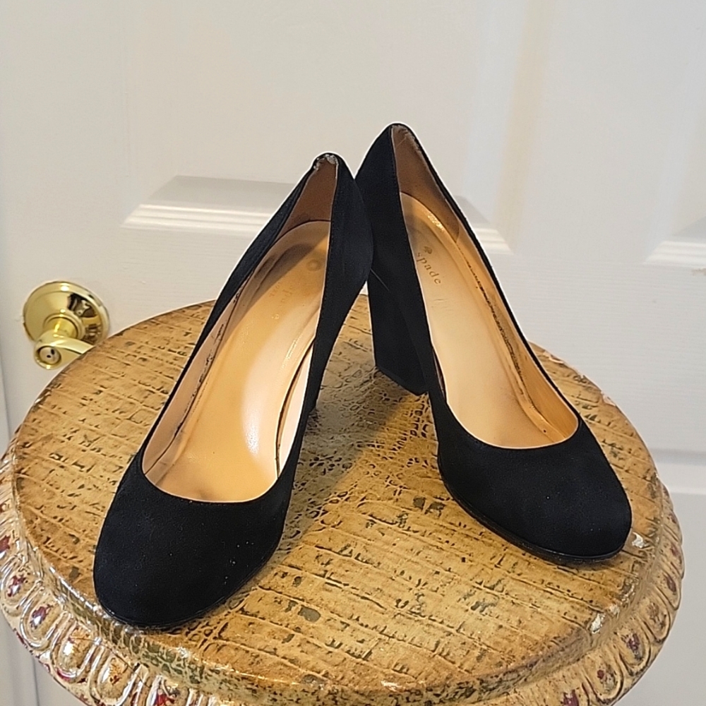 Kate Spade black suede heels size 8.5